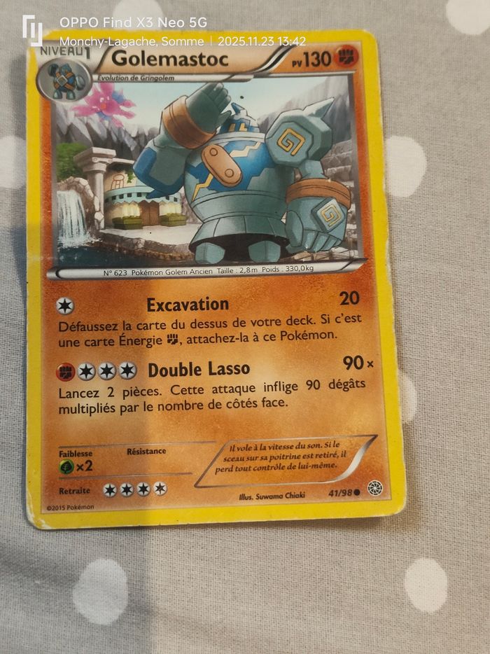 Carte Pokémon XY 7 Origines Antiques Golemastoc 41/98
 2015