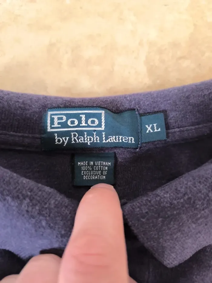 Polo Ralph Lauren homme taille XL violet logo jaune pima coton comme neuf - photo numéro 4