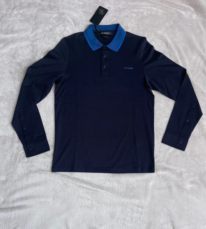 Roy Robson - Polo Manches Longues, bleu marine, taille S