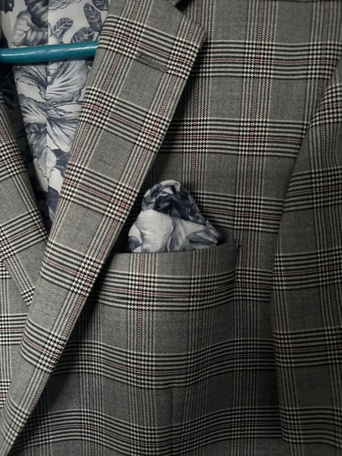 Blazer homme à carreaux gris – Taille 48 – Yves Enzo – Neuf - photo numéro 5