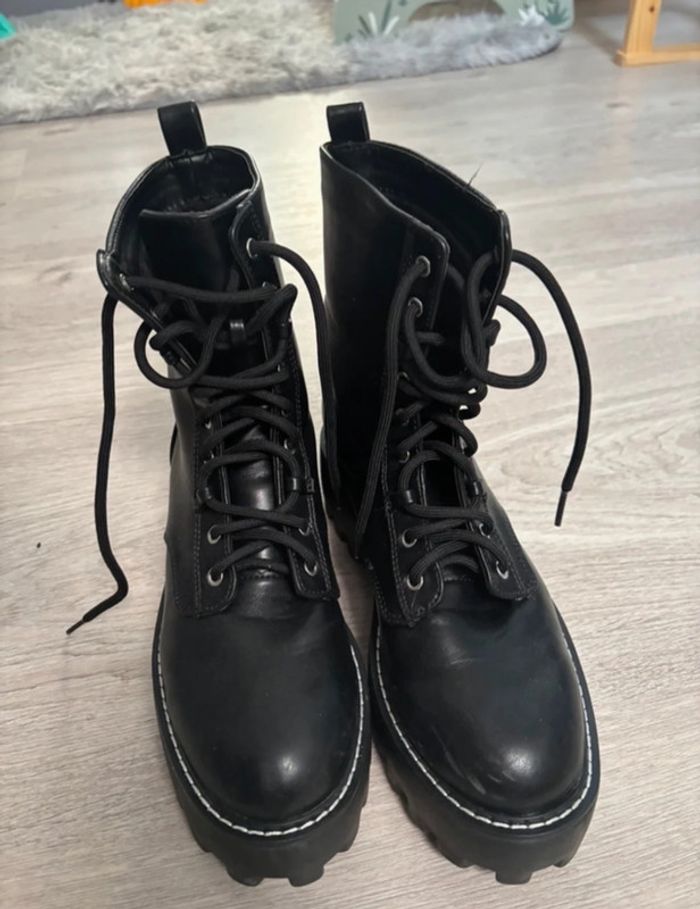 Bottines noir à lacets JustFab 40 - photo numéro 2