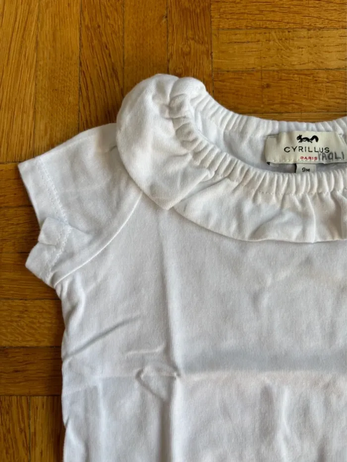 T-shirt Cyrillus 9 mois parfait état - photo numéro 3