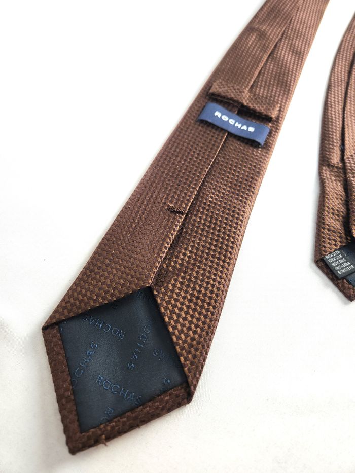 Cravate Rochas, couleur marron - photo numéro 4