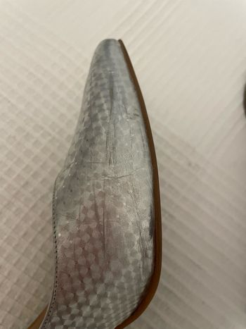 Escarpins talon large argenté