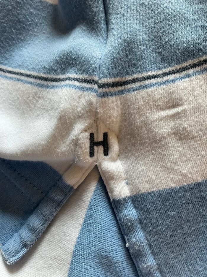 Polo bleu ciel et blanc pour homme Tommy Hilfiger taille L 029 - photo numéro 4