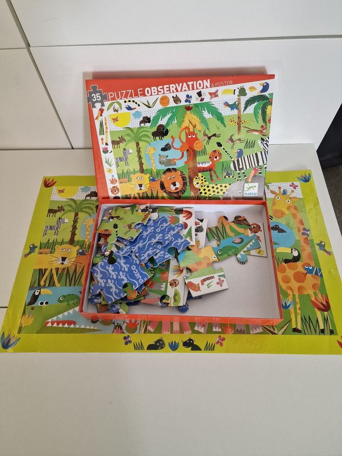 Djeco puzzle observation 35 pieces avec poster - jungle - photo numéro 5