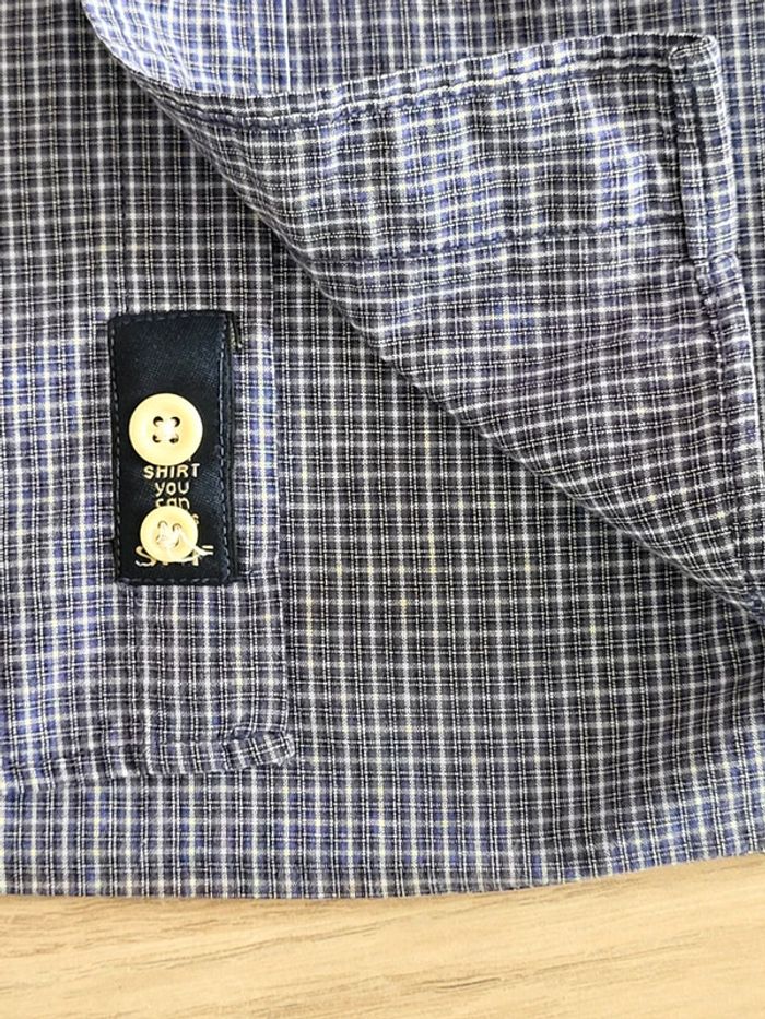 Chemise à petits carreaux bleu blanc Springfield Taille M/3 - photo numéro 7