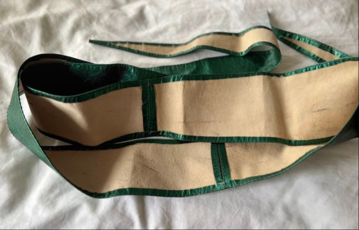 Ceinture cuir émeraude - photo numéro 2