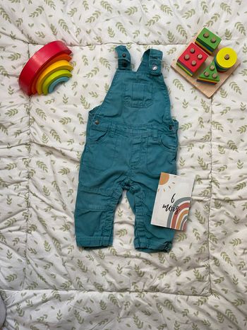 salopette turquoise pressions entre les jambes 6 mois obaibi