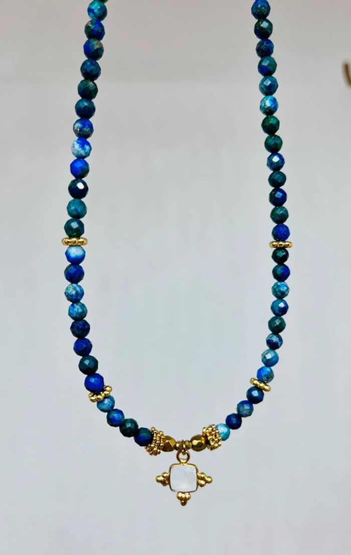 Collier Chrysocolle et Pierre de Lune - photo numéro 4