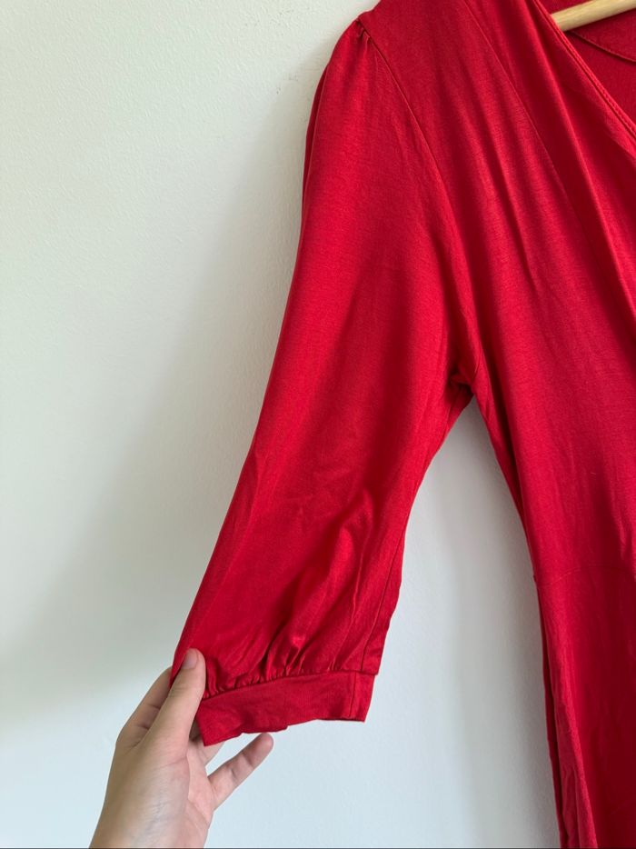 Robe ample manches 3/4 rouge Zara taille 40 L - photo numéro 3
