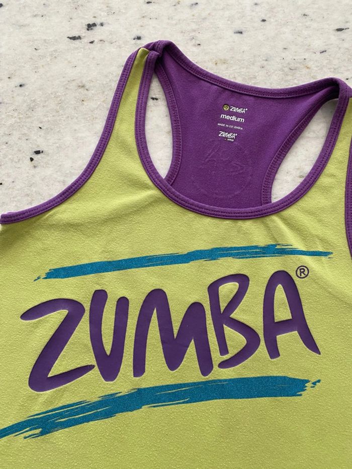Débardeur anis et violet Zumba M - photo numéro 2
