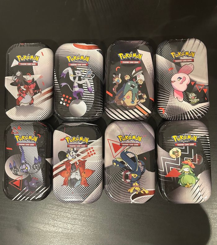 Artset des 8 mini tins noir et blanc 10.5