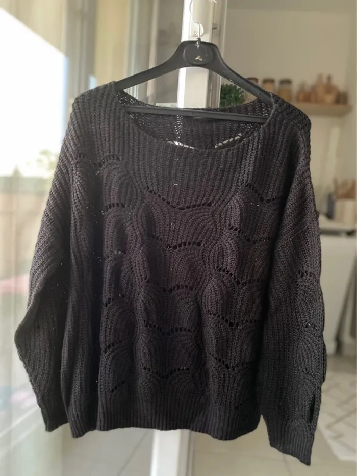 Pull maille noir Manoukian 40 - photo numéro 2