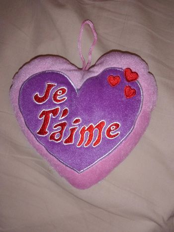 Mini coussin coeur peluche