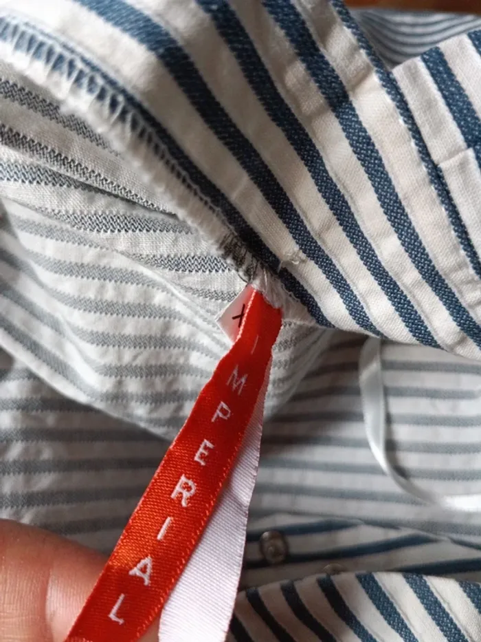 Robe en coton légère à fines rayures bleues taille XS - photo numéro 8