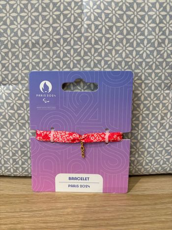Bracelet Tissu Rouge "Paris 2024" JO Paris 2024