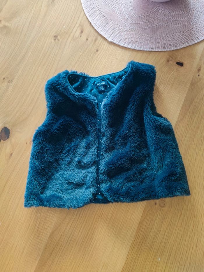 Gilet fourrure bleu marine Kiabi 12 mois