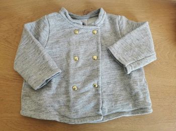Veste chic bébé en coton gris 12mois petit bateau