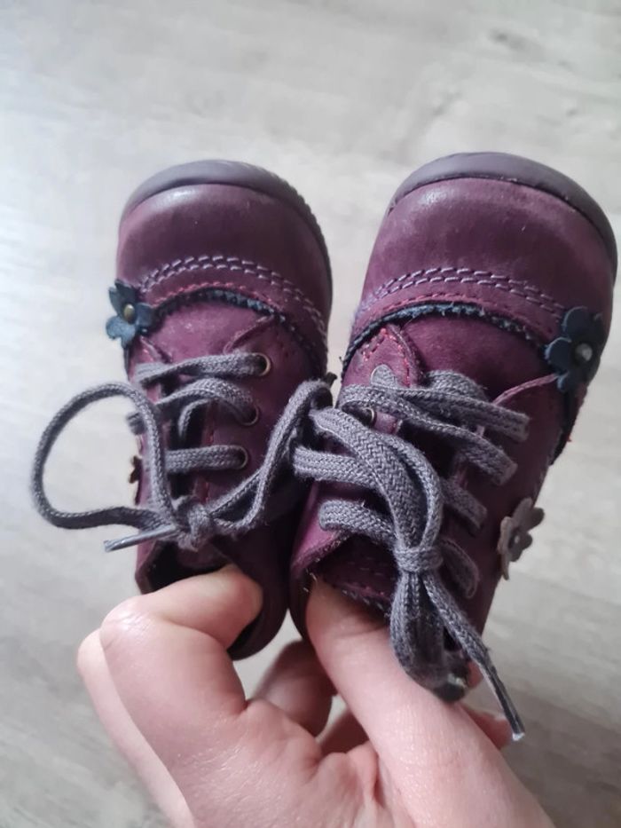 Chaussures #filles #aster #18 #mauve #fleurs #bottines #lacets - photo numéro 5