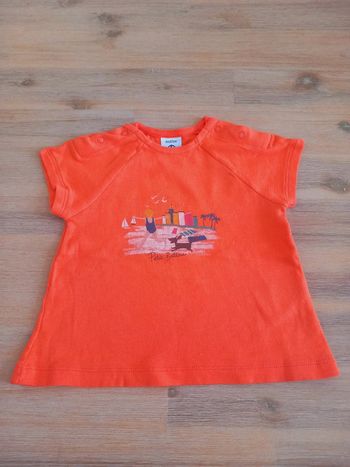Robe Petit Bateau 6 mois – orange vif – comme neuve