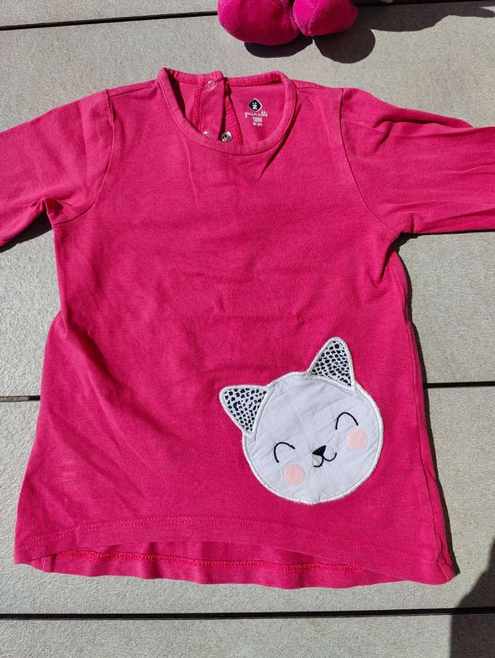Tee shirt ml fushia fille Grain de blé 18 mois - photo numéro 3