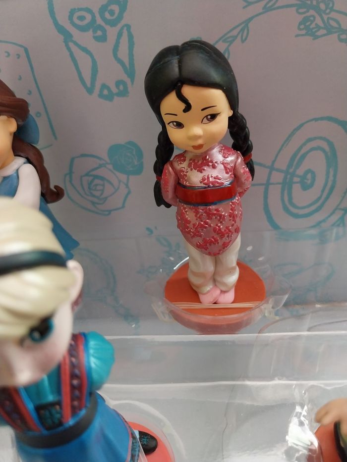 5 Figurines Animators Cendrillon Mulan Aurore Jasmine Blanche-Neige Disney Mini-Animator Disney Coffret - photo numéro 8