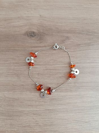 Bracelet argent et ambre