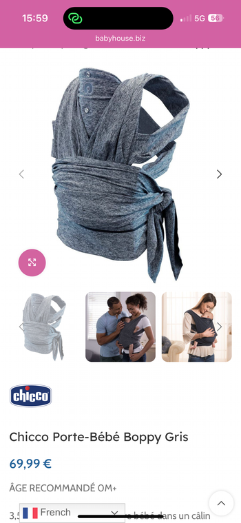 Porte bébé boppy