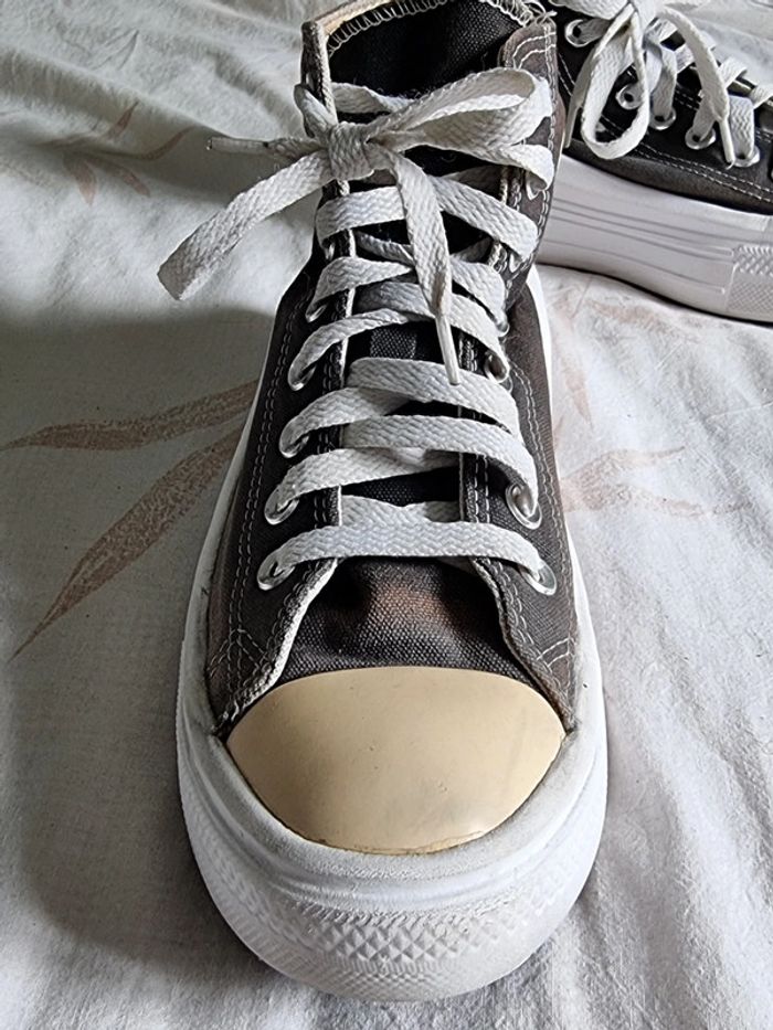 Converse all stars Chuck Taylor platforme foundational Leather - photo numéro 12
