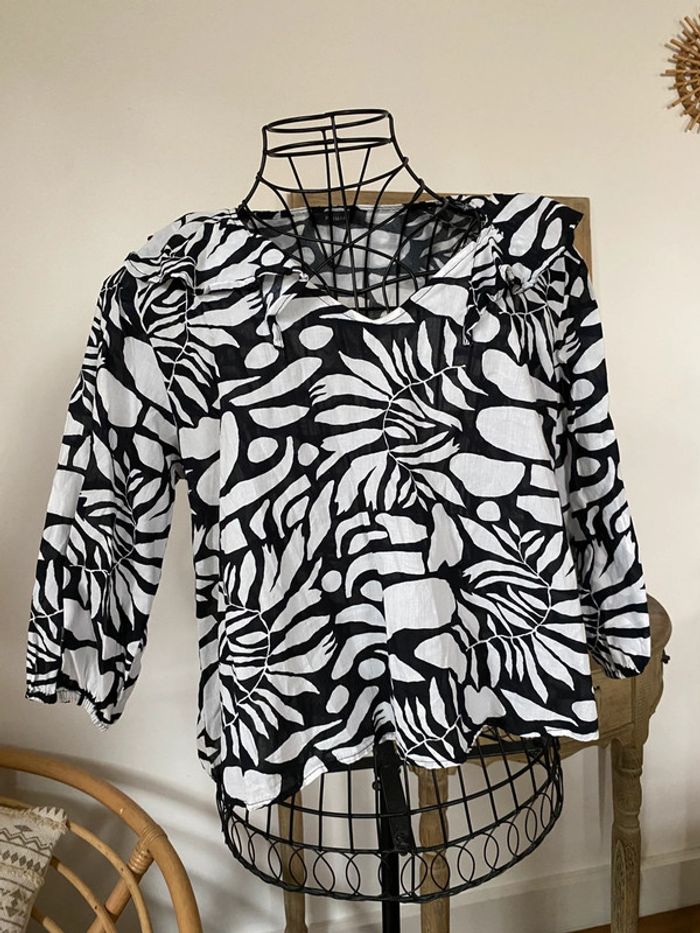 Blouse primark noir et blanche à motifs tachetée - photo numéro 5