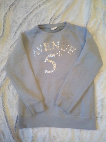 Pull fille 10 ans gris à sequins 5th avenue 36