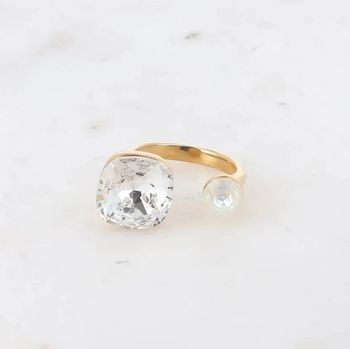 Bague 2 cristaux Swarovski