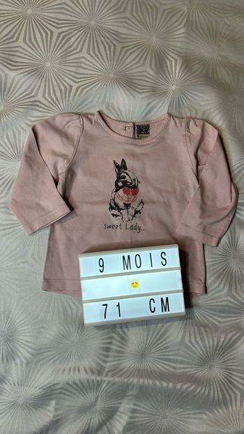 Tee-shirt manches longues fille 9 mois - 71 cm tape à l’œil