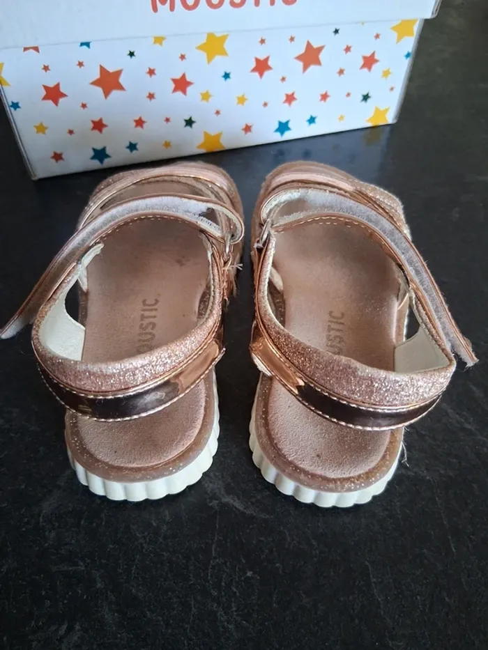 Sandales fille dorées roses pointure 25 - photo numéro 4