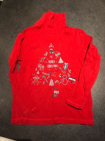 T shirt de Noël manches longues col roulé 6 ans