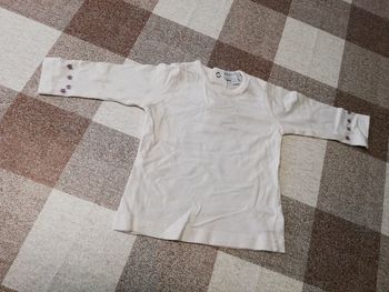 Tee shirt manches longues écru kimbaloo 6 mois