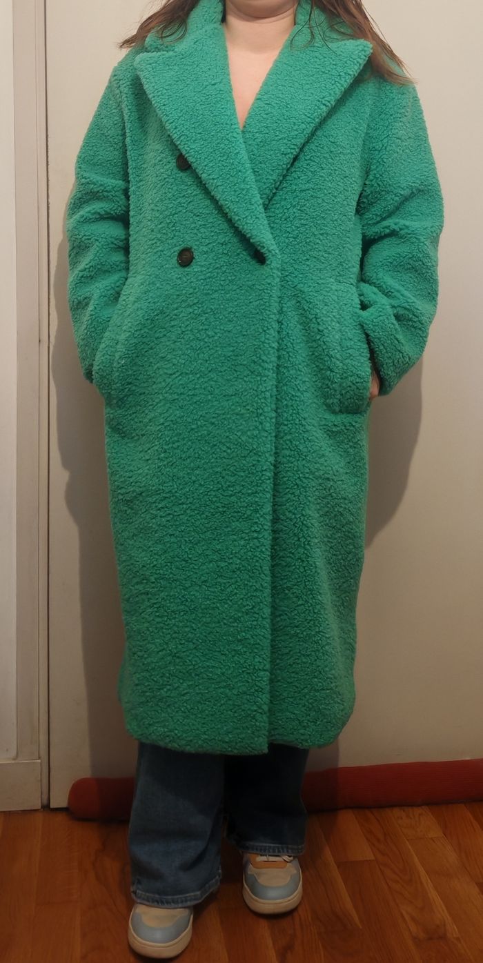 Manteau vert en mouton - Zara taille L - photo numéro 5