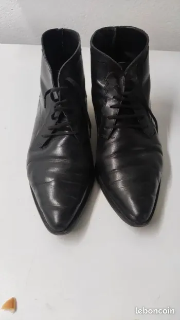 Bottine en cuir noir 40 alta classe