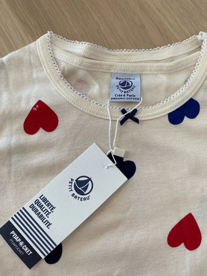 Pyjashort neuf petit bateau cœur 8 ans - photo numéro 2