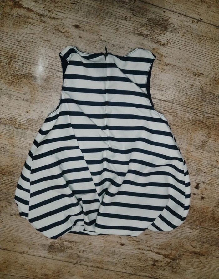 Jolie robe boule marinière en toile été fille 6 mois - photo numéro 2