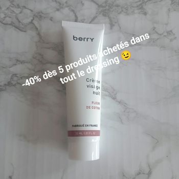 Berry crème visage nuit fleur de coton 30mL