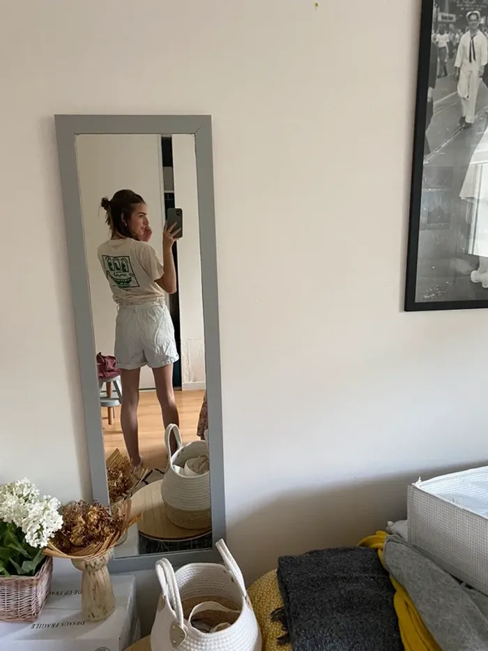 Short en jean blanc/ecru - Mango - photo numéro 2