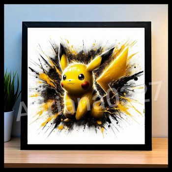 Cadre + affiche Pikachu neuf sous emballage format 20x20cm