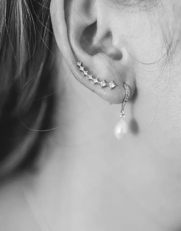 Boucle d’oreille fantaisie grimpante du groupe MaxMara sans logo sans étiquette . - photo numéro 2