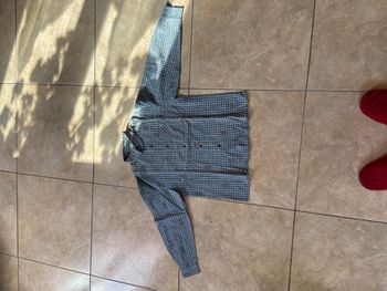 chemise à petits carreaux bleu