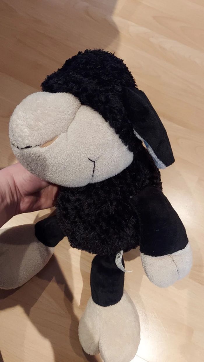 Peluche mouton noir et blanc - photo numéro 2