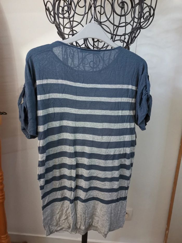 Kookai pull léger blei et gris T36 - photo numéro 2
