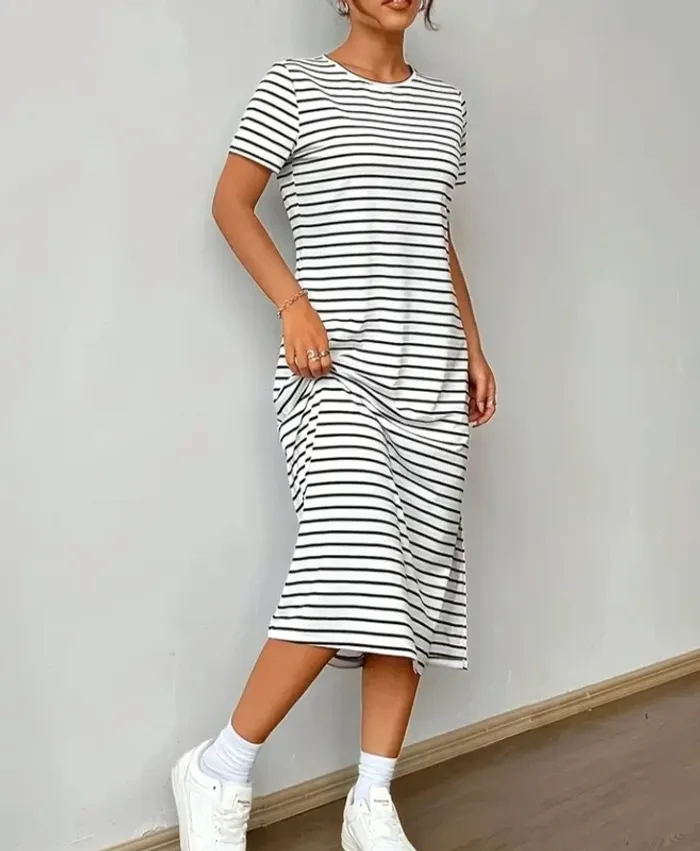 Robe tee-shirt marinière - photo numéro 6