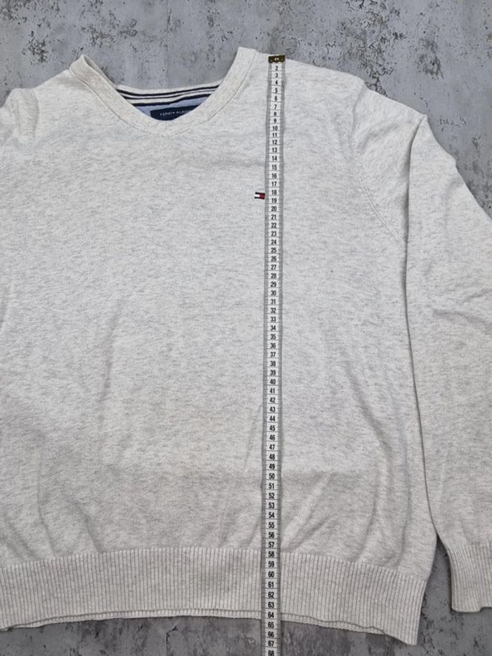 Pull col V Tommy Hilfiger gris clair, L Hommes - photo numéro 5